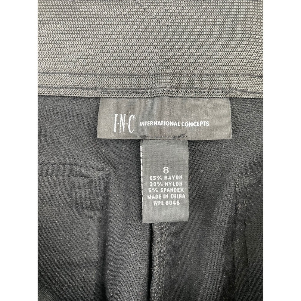 INC International Concepts Womens Black Pull On Straight Zipper Pocket Pants 8 - Picture 10 of 10
